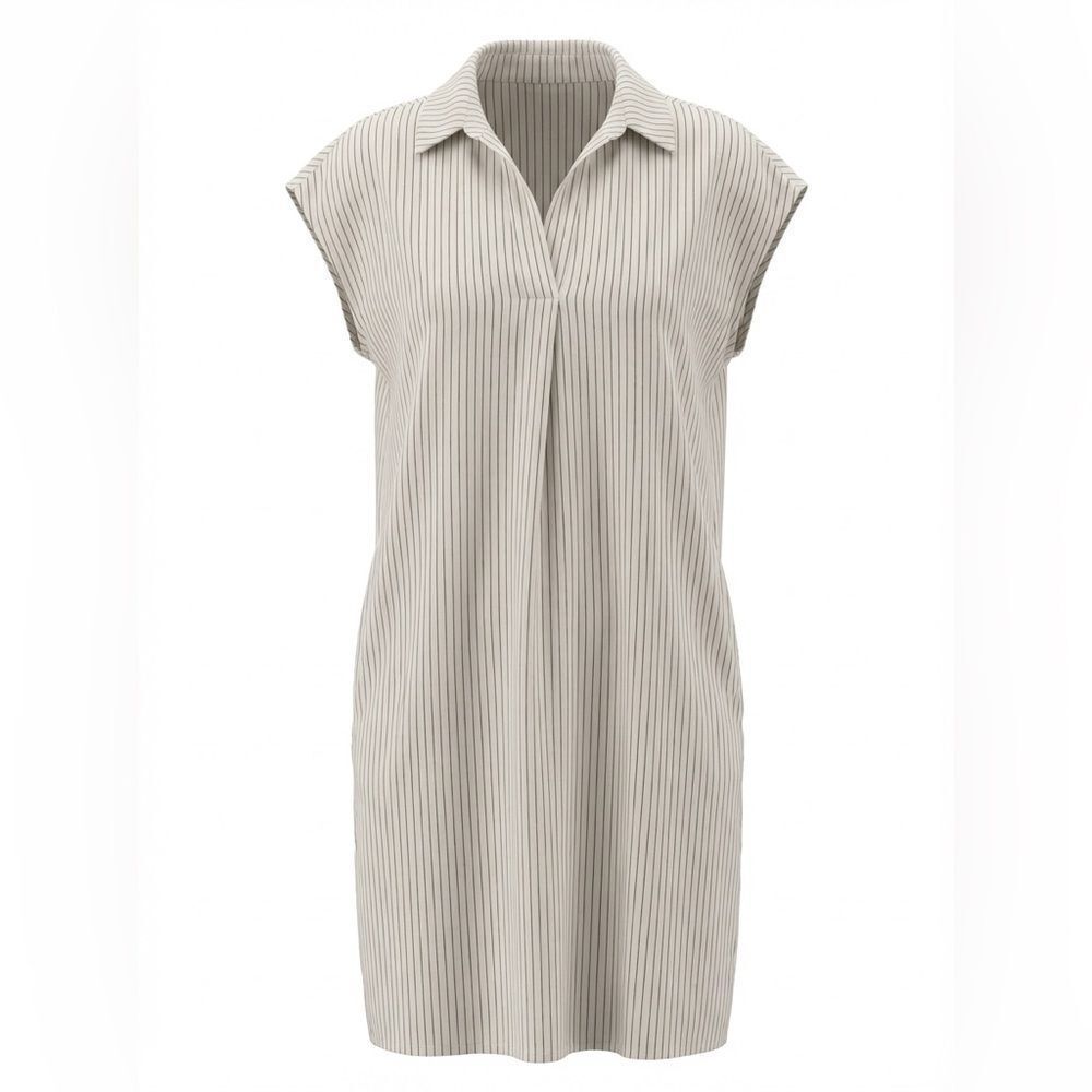 EILEEN FISHER WOMENS LOUNGEWEAR DRESS SILK SIZE S P WHITE WITH STRIPES